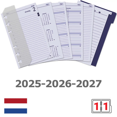 6321-25-26-27 150 x 95 mm Senior Planificateur Organizer Rebills Daily Nl Complete Set 2025 2026 2027